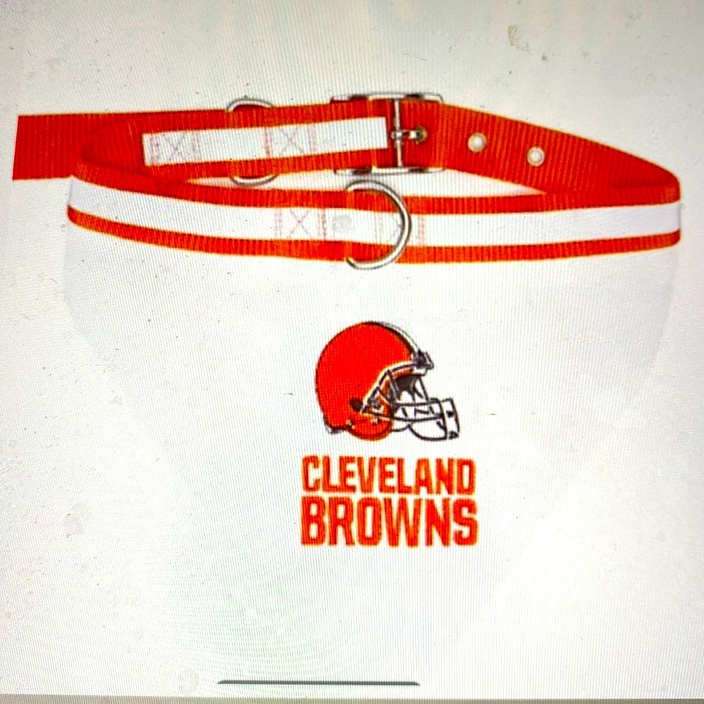 Dog collar Browns with bandanna